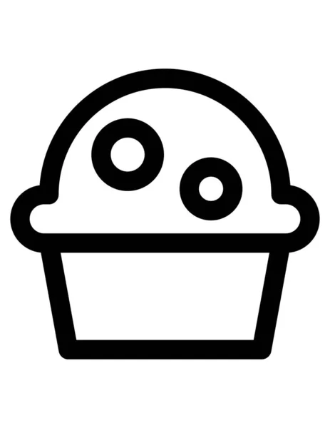 Muffin Icono Vector Ilustración — Archivo Imágenes Vectoriales