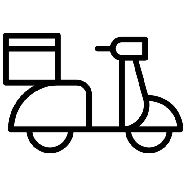 Motorrad Flache Ikone Vektor Illustration — Stockvektor