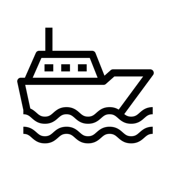 Kargo Gemisi Vektör Çizgisi Simgesi — Stok Vektör