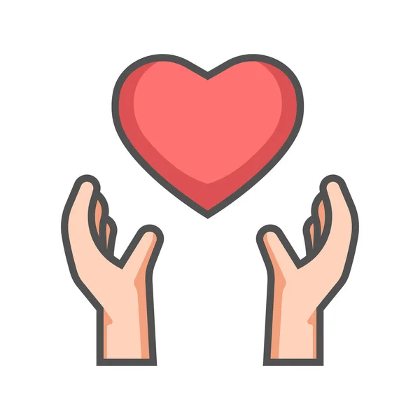 Heart Icon Hand Vector Illustration Graphic Design — Stock Vector