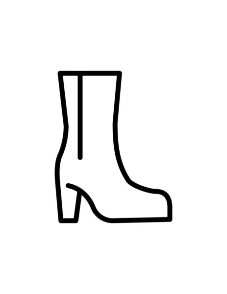 Boot Icon Black Outline Isolated White Background Shoes Symbol Vector — Stock Vector