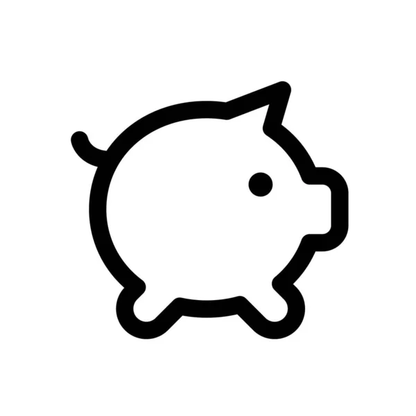 Piggy Bank Icono Vector Ilustración — Archivo Imágenes Vectoriales