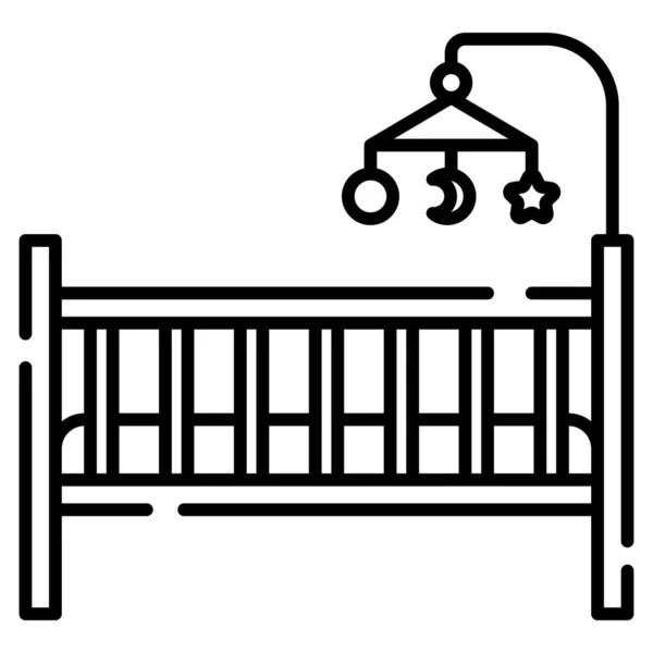 Babybett Symbol Vektor Illustration — Stockvektor