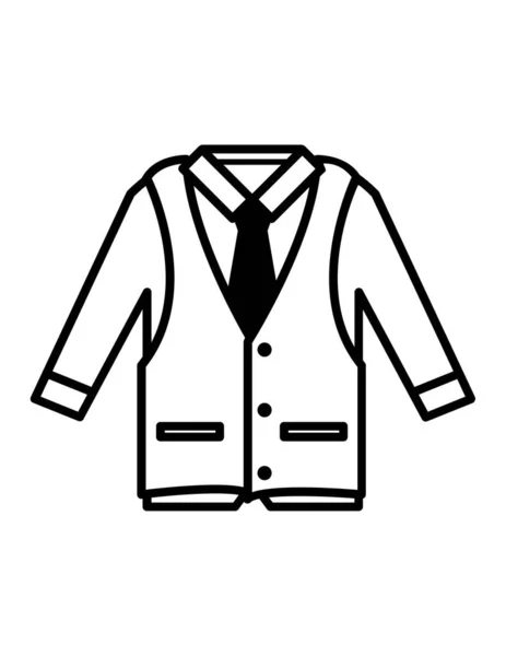 Skjorta Ikon Svart Stil Isolerad Vit Bakgrund Kläder Symbol Vektor — Stock vektor
