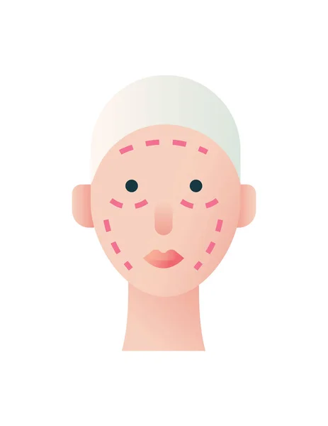 Gesicht Einer Frau Mit Einem Breiten Lächeln Vektorillustration — Stockvektor