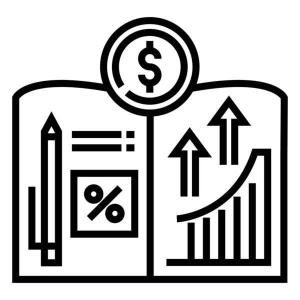 Negocio Finanzas Línea Vector Icono — Vector de stock