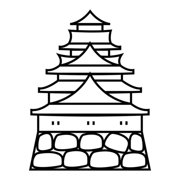 Ilustración Vectorial Del Personaje Dibujos Animados Del Castillo Japonés — Archivo Imágenes Vectoriales