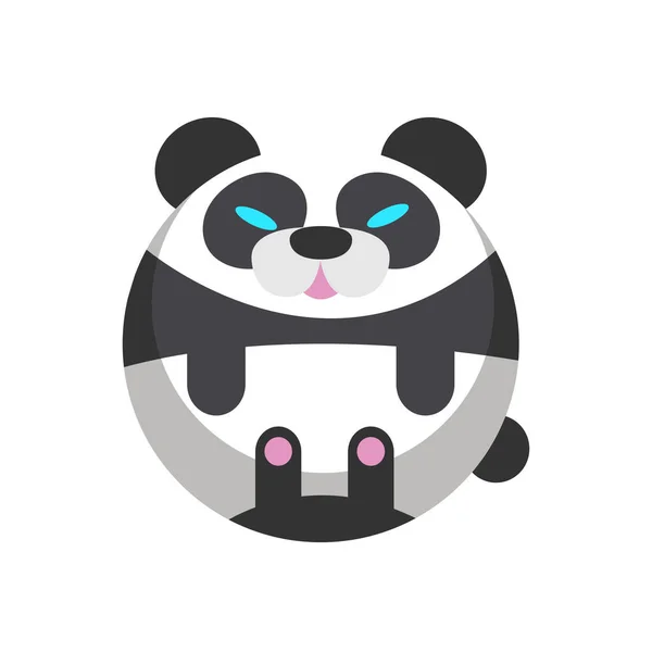 卡通风格的熊猫图标 背景为白色 动物符号矢量图解 — 图库矢量图片