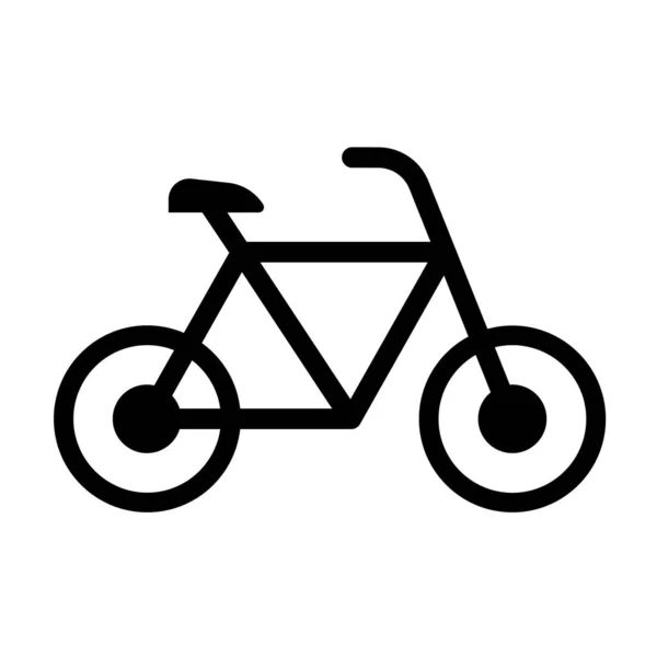 Fiets Icoon Zwarte Stijl Geïsoleerd Witte Achtergrond Sport Symbool Vector — Stockvector