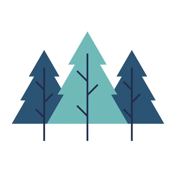 Árboles Bosque Pinos — Vector de stock