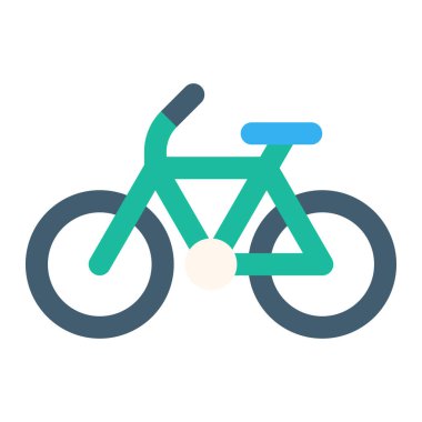 Düz renkli bisiklet simgesi. vektör illüstrasyonu