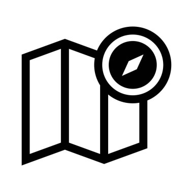 harita simgesi vektör illüstrasyonu 