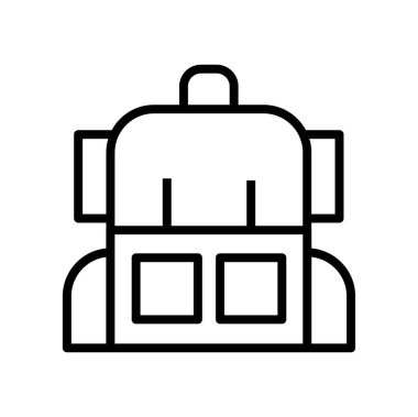 sırt çantası simgesi, vektör illüstrasyonu 