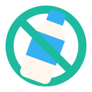 Plastik simge yok, vektör illüstrasyonu 