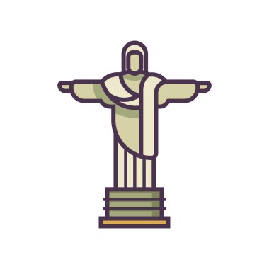 İsa heykelinin vektör çizimi