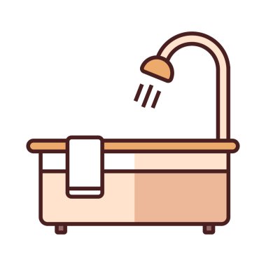 banyo, ikon, vektör illüstrasyonu 