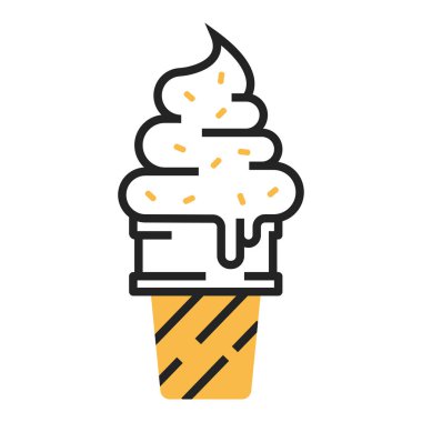 Dondurma yassı ikon vektör çizimi