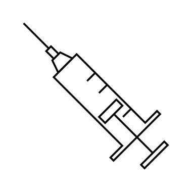 Şırınga, simge, vektör illüstrasyonu 