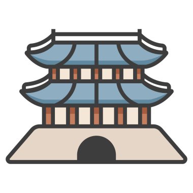 Japon tapınağının vektör çizimi