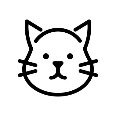 Kedi yassı ikon vektör çizimi