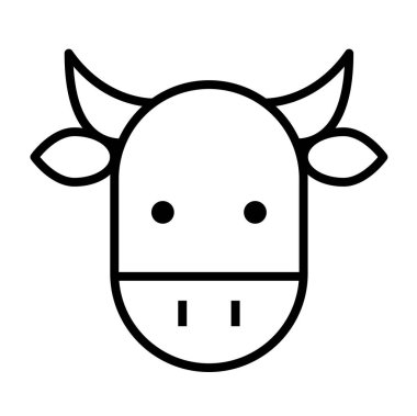 inek simgesi, vektör illüstrasyonu  