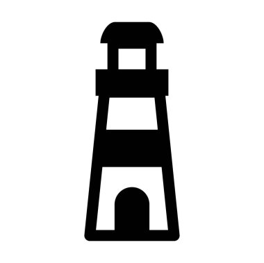 deniz feneri simgesi, vektör illüstrasyonu