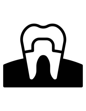 Diş hekimliği simgesi, vektör illüstrasyonu