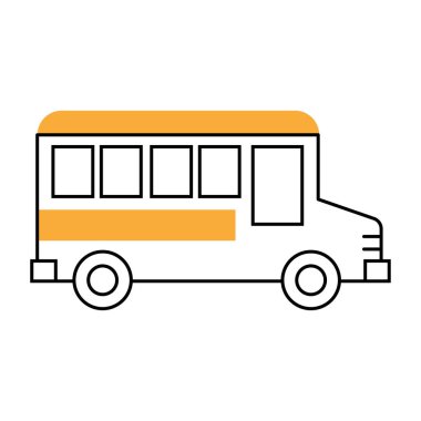  Okul servisi simgesi, vektör illüstrasyonu 