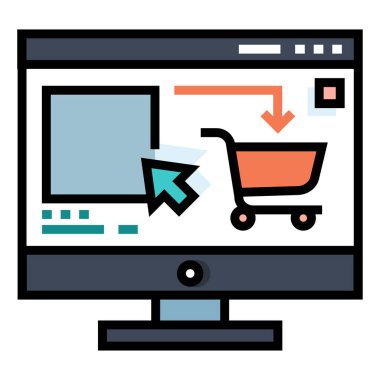 Alışveriş ve ticaret hattı vektör simgesi