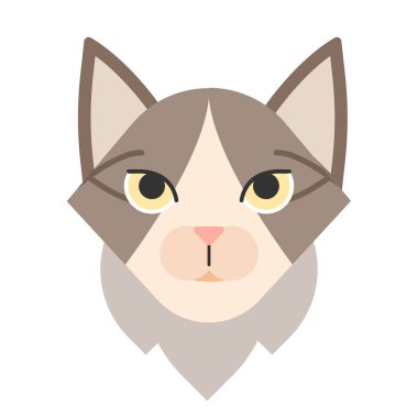 Kedi yassı ikon vektör çizimi