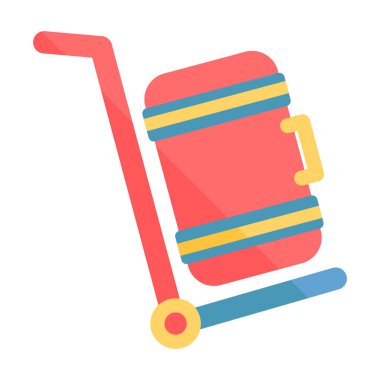 bavul, simge, vektör illüstrasyonu 