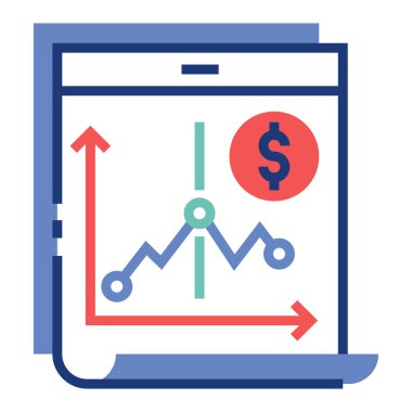 istatistik düz vektör simgesi