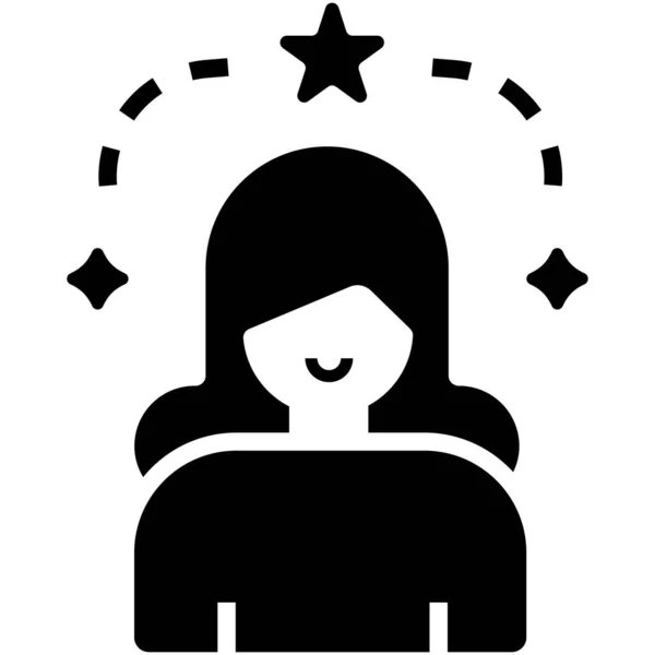 Mujer Icono Web Ilustración Vectorial — Vector de stock