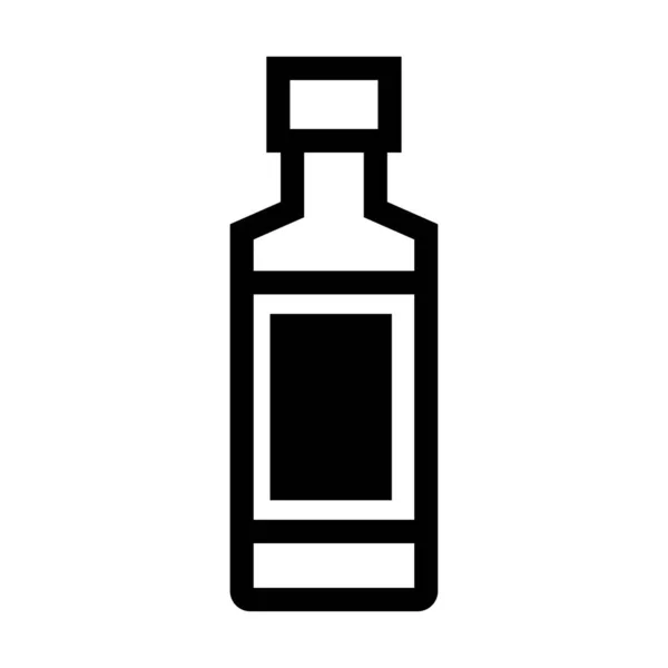 Botella Línea Vector Icono — Vector de stock