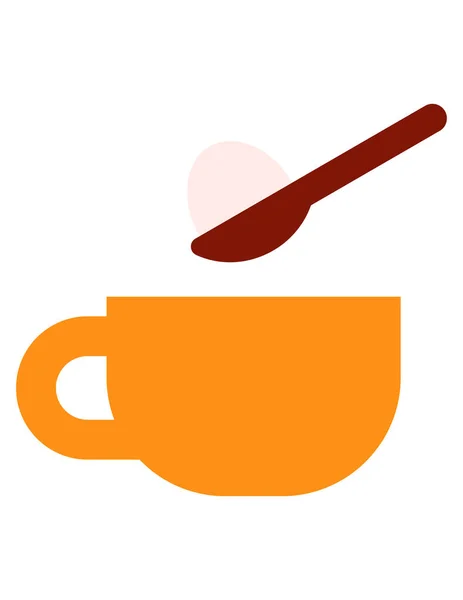 Icône Tasse Café Style Illustration Vectorielle Est Symbole Emblématique Plat — Image vectorielle