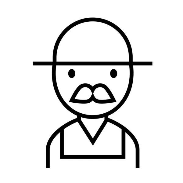 Man Mustache Web Icon Vector Illustration — Stock Vector