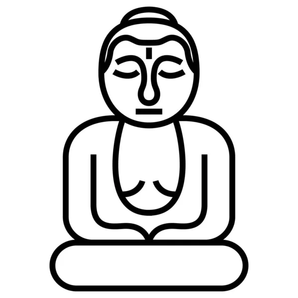 雕像Buddha Web图标 矢量插图 — 图库矢量图片