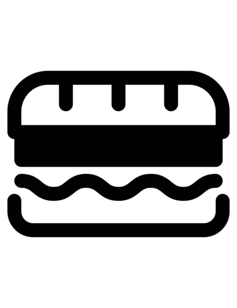 Sandwich Vektor Symbol Stil Ist Zweifarbig Flaches Symbol Intensive Rote — Stockvektor