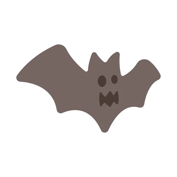 Icona Pipistrello Halloween Stile Nero Isolato Sfondo Bianco Illustrazione Vettoriale — Vettoriale Stock
