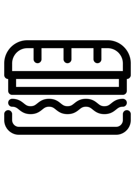 Sandwich Vektor Symbol Stil Ist Zweifarbig Flaches Symbol Schwarz Weiße — Stockvektor