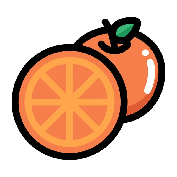 Vektorillustration Einer Frischen Orangenfrucht — Stockvektor