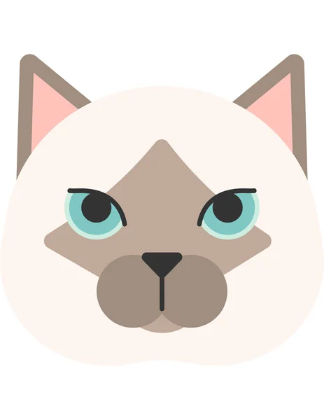 Cute Cat Face Vector Illustration — Stock Vector