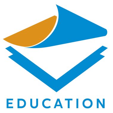 Soyut eğitim işareti. Kağıt yığını. Düz vektör logo şablonu. Bilim, eğitim, bilgi.