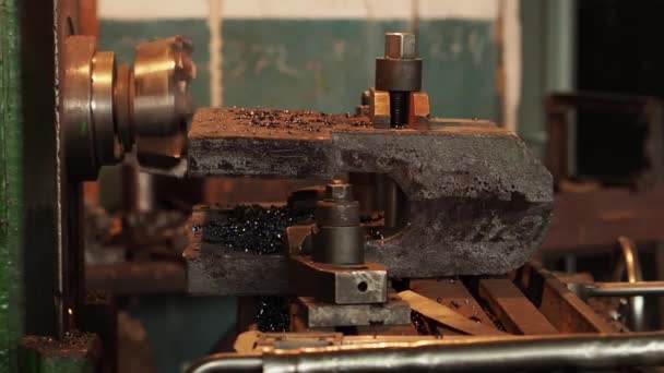 Procedé Van Vervaardiging Van Een Grote Metalen Detail Werkproces Grote — Stockvideo