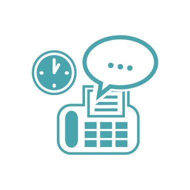 Faks operasyonel mesajla. Vektör resimleri set. Vektör çizim iletişim bilgileri.