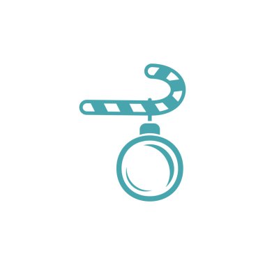 Vektör resim yeni yıl şeker ve Noel ağacı süsle. Vektör simgeler kümesi. Noel yılbaşı arsa. Düz tasarım.