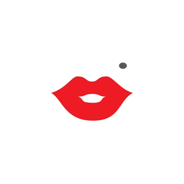 Female Lips Birthmark Set Vector Icons Lips Time Kiss Flat — Stock Vector