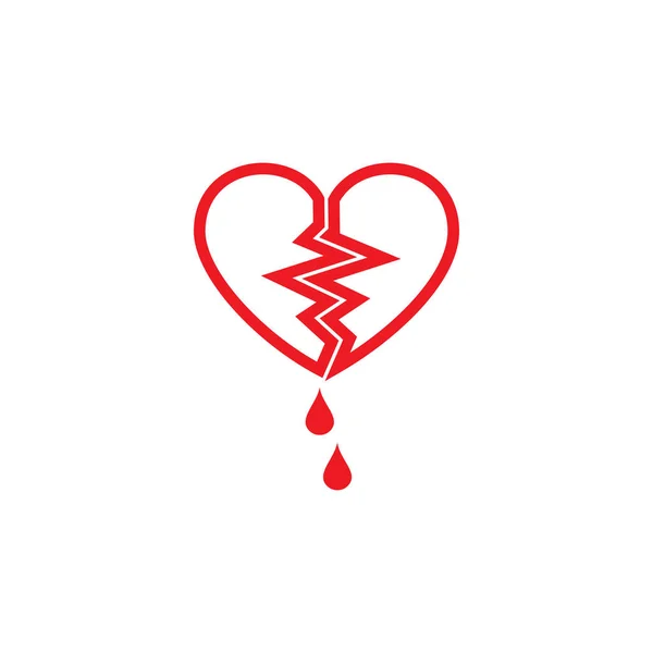 Imagen Vectorial Del Corazón Roto Conjunto Iconos Vectoriales Terminación Del — Vector de stock