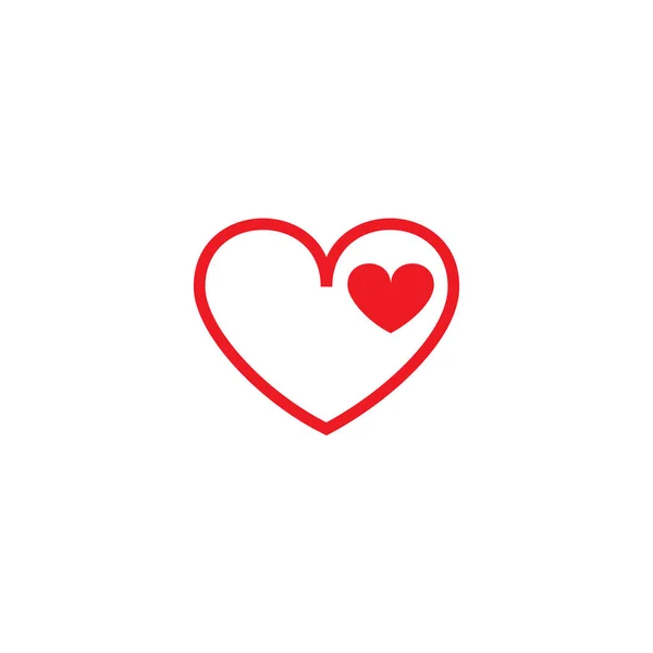 两个心脏的向量图片 向量图标集 伟大的共同的爱 扁平设计 — 图库矢量图片