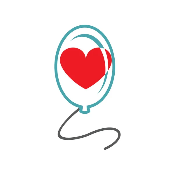 Imagen Vectorial Globo Corazón Conjunto Símbolos Vectoriales Vuelo Amor Sueño — Vector de stock